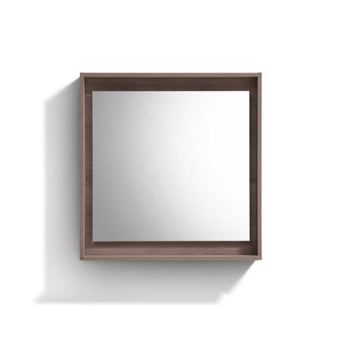 Bosco 30″ Framed Mirror With Shelve – Butternut Finish
