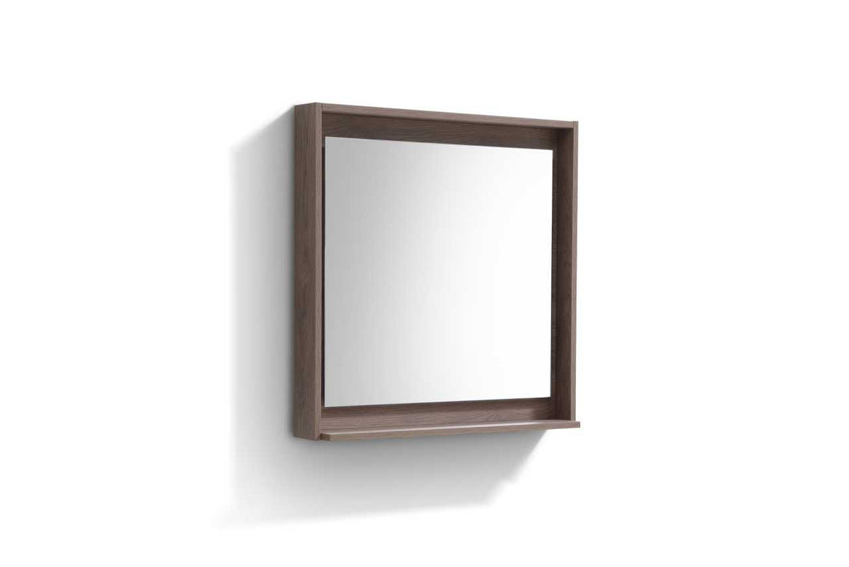 Bosco 30″ Framed Mirror With Shelve – Butternut Finish