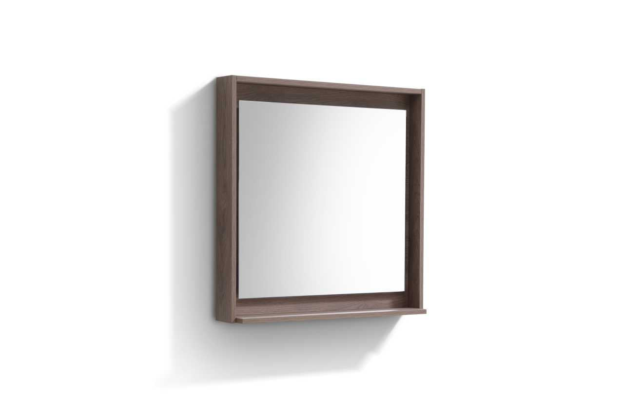 Bosco 30″ Framed Mirror With Shelve – Butternut Finish