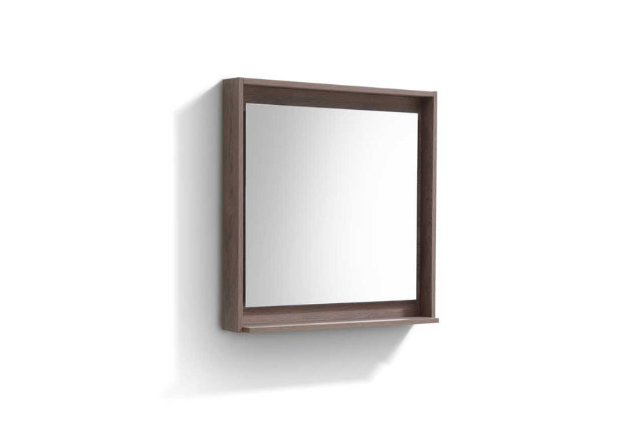 Bosco 30″ Framed Mirror With Shelve – Butternut Finish