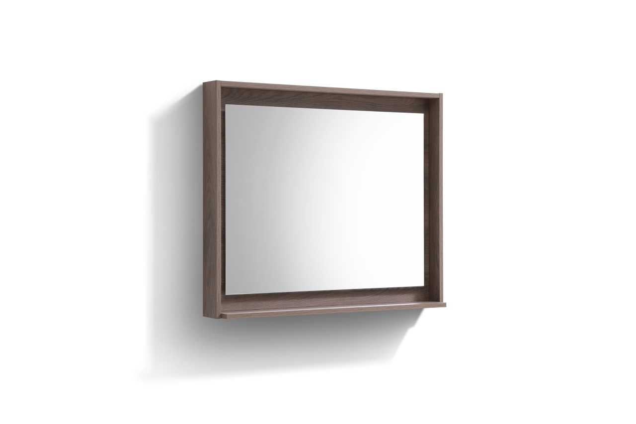 Bosco 36″ Framed Mirror With Shelve – Butternut Finish
