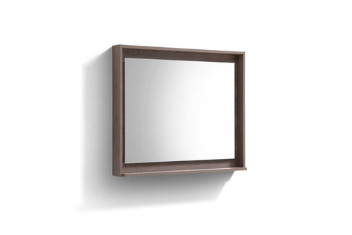 Bosco 36″ Framed Mirror With Shelve – Butternut Finish