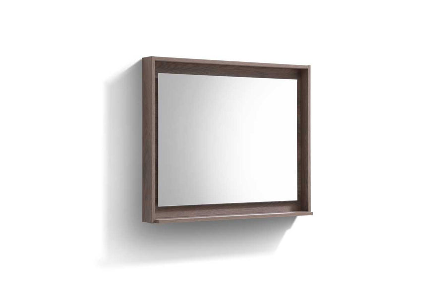 Bosco 36″ Framed Mirror With Shelve – Butternut Finish