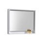 Bosco 36″ Framed Mirror With Shelve – Gloss White Finish
