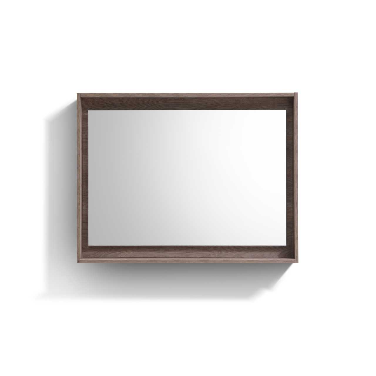 Bosco 40″ Framed Mirror With Shelve – Butternut Finish