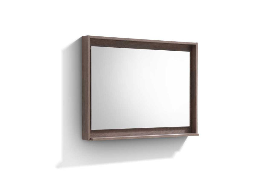Bosco 40″ Framed Mirror With Shelve – Butternut Finish