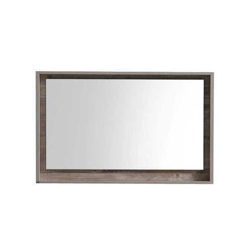 Bosco 40″ Framed Mirror With Shelve – Nature Wood Finish