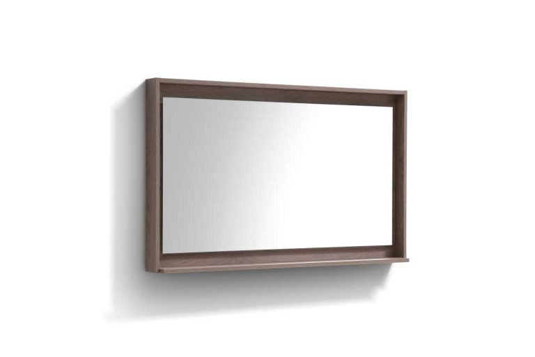 Bosco 48″ Framed Mirror With Shelve – Butternut Finish