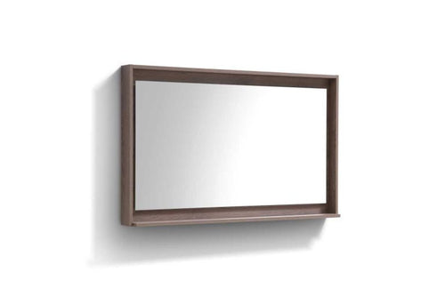 Bosco 48″ Framed Mirror With Shelve – Butternut Finish