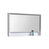 Bosco 48″ Framed Mirror With Shelve – Gloss White Finish