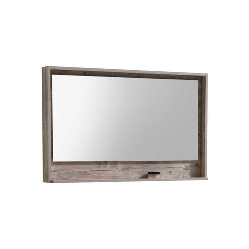 Bosco 48″ Framed Mirror With Shelve – Nature Wood Finish