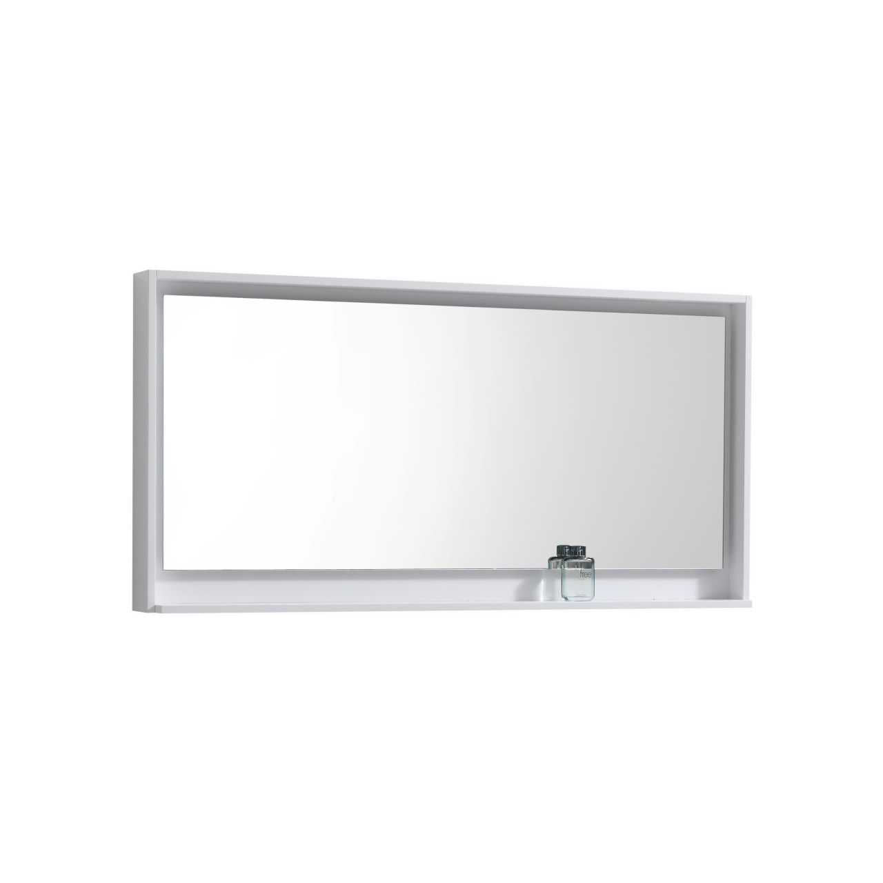 Bosco 60ā³ Framed Mirror With Shelve ā Gloss White Finish