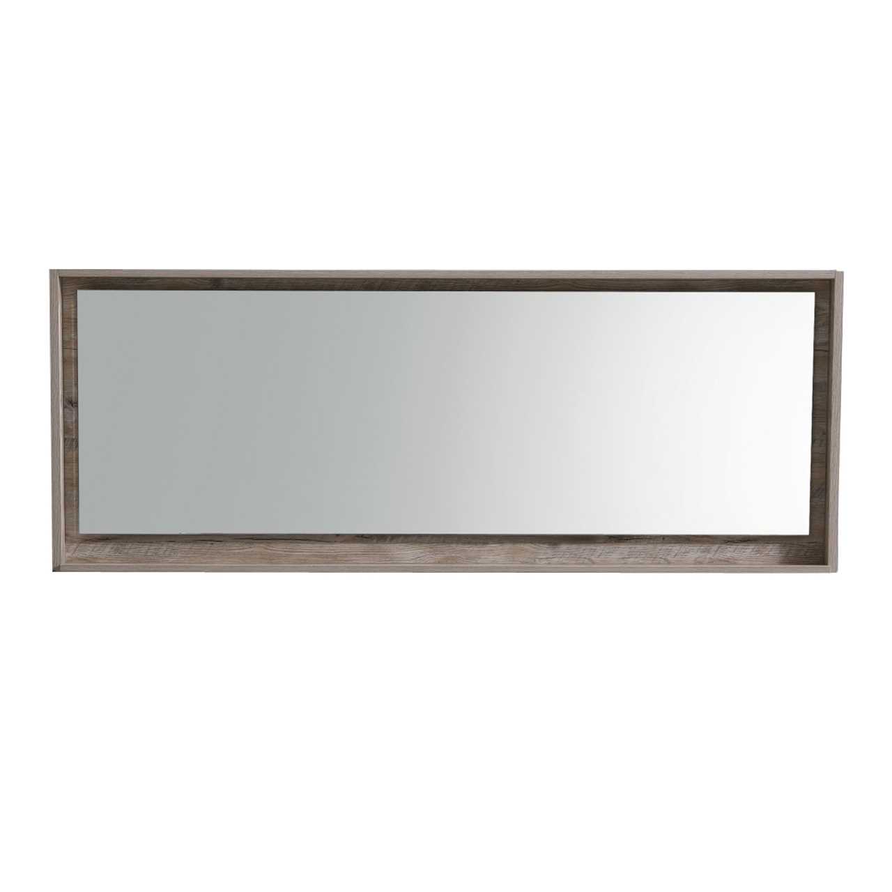 Bliss 70ā³ Framed Mirror With Shelve ā Nature Wood Finish