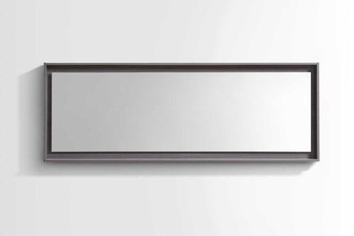 Bliss 80″ Framed Mirror With Shelve – Gray Oak Finish