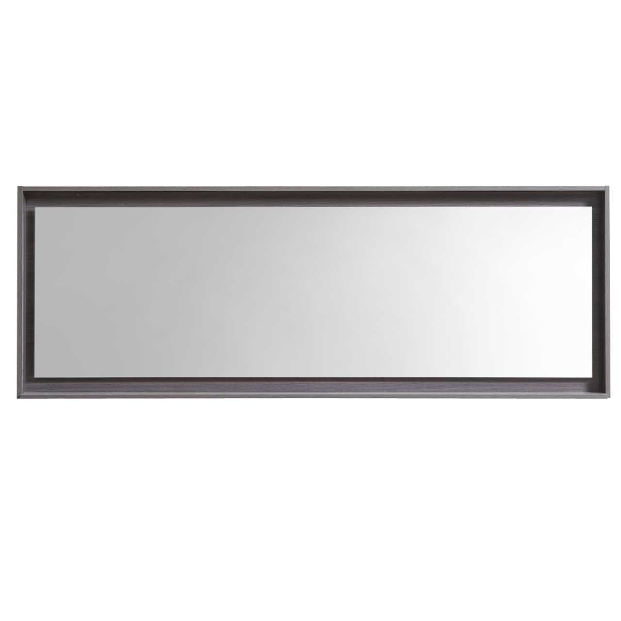 Bliss 80ā³ Framed Mirror With Shelve ā Gray Oak Finish