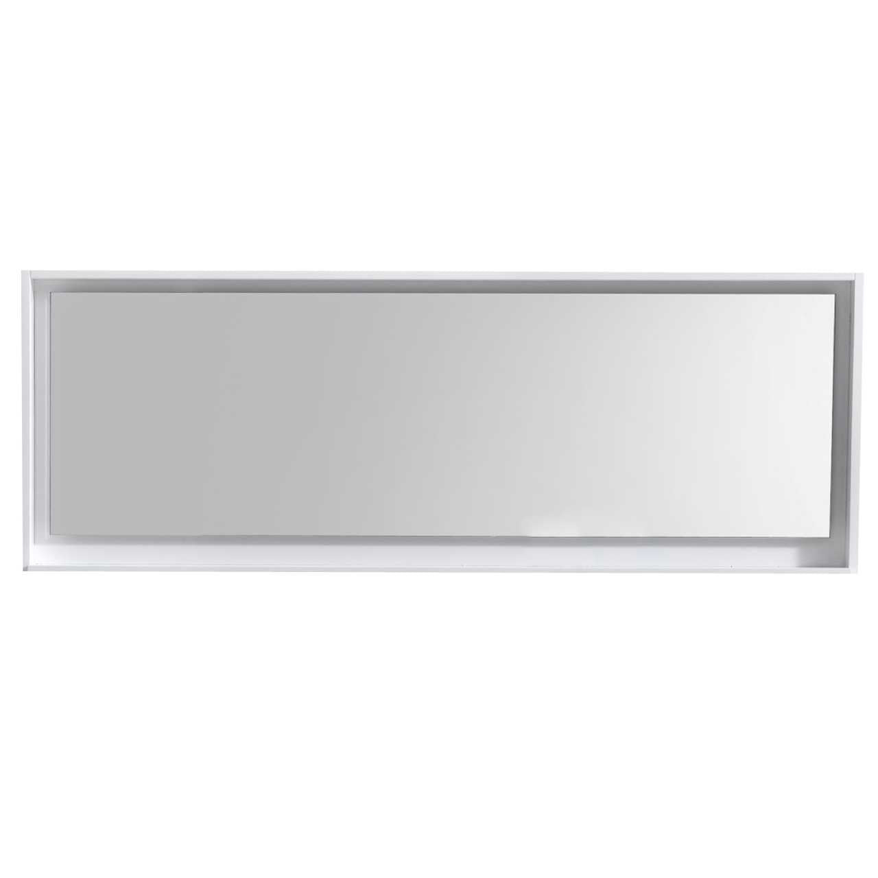 Bliss 80ā³ Framed Mirror With Shelve ā Gloss White Finish | Gloss White Finish