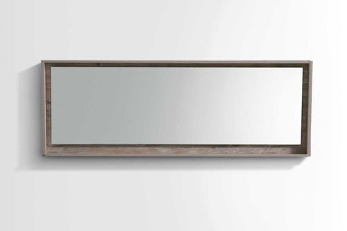 Bliss 80″ Framed Mirror With Shelve – Black Wood Finish