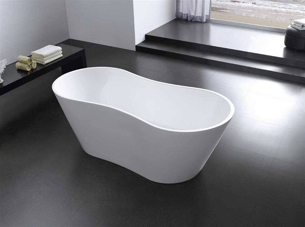Kube Onde 67” White Free Standing Bathtub