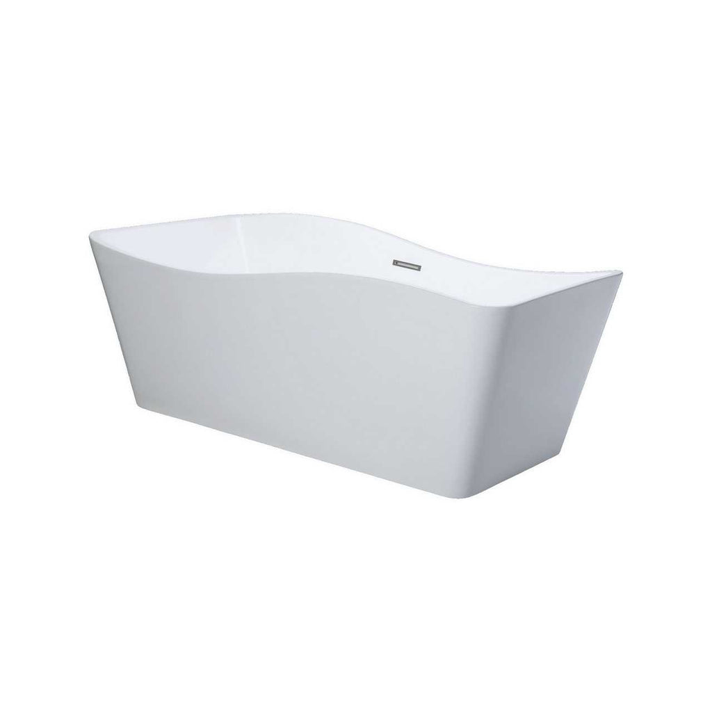 Kube Ondulato 67” White Free Standing Bathtub