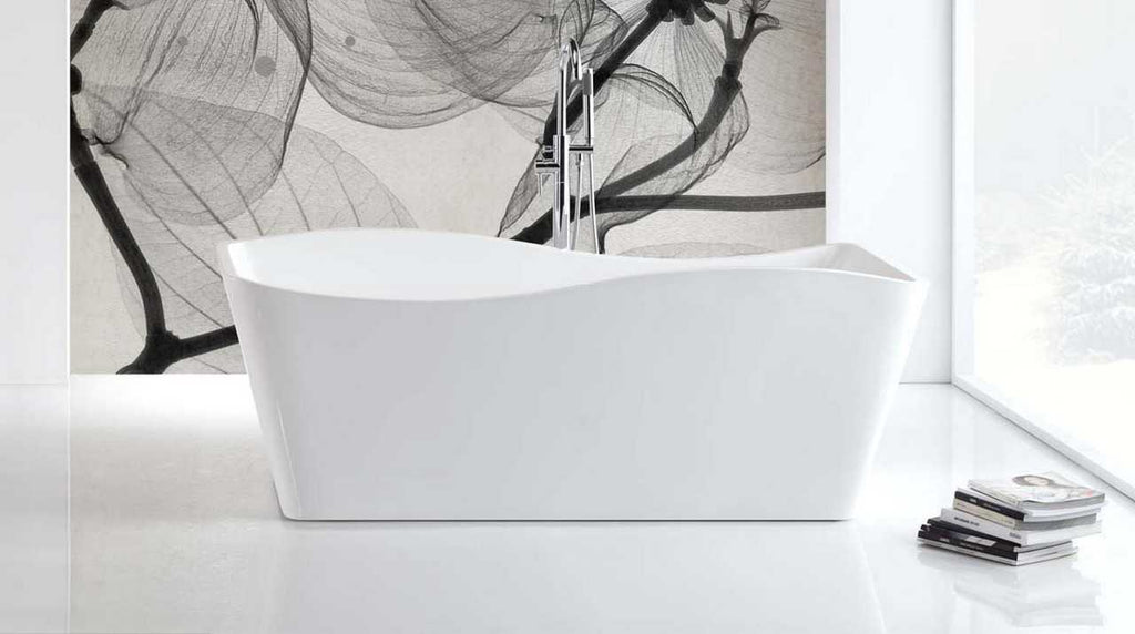 Kube Ondulato 67” White Free Standing Bathtub