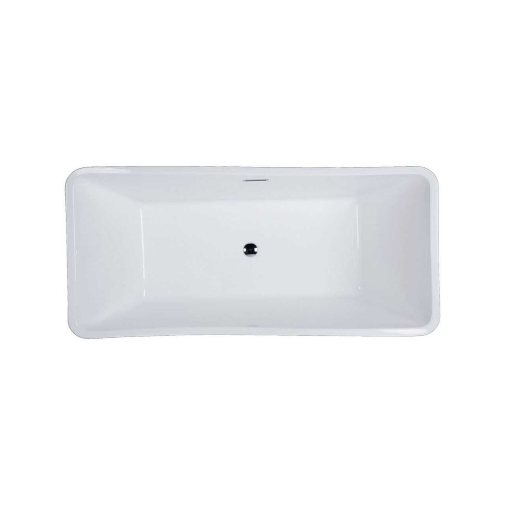 Kube Ondulato 67” White Free Standing Bathtub