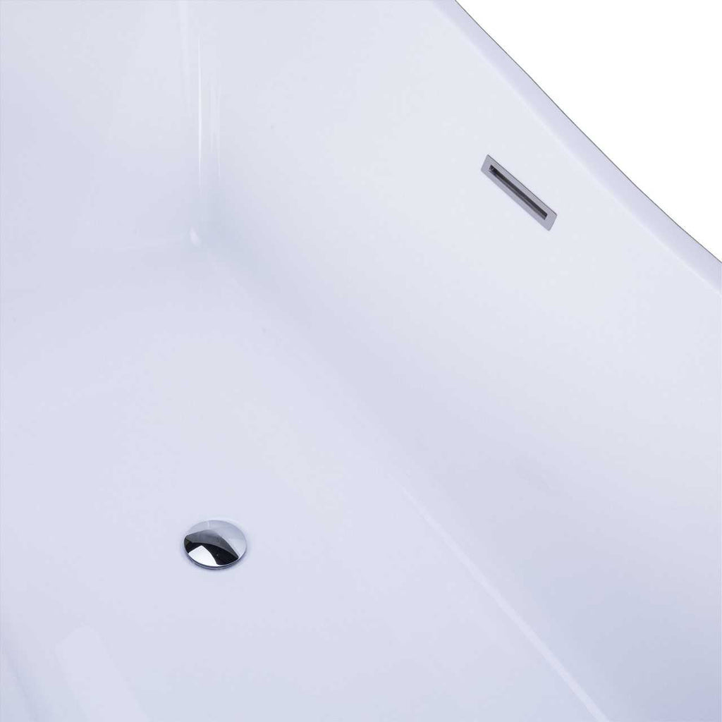 Kube Ondulato 67” White Free Standing Bathtub