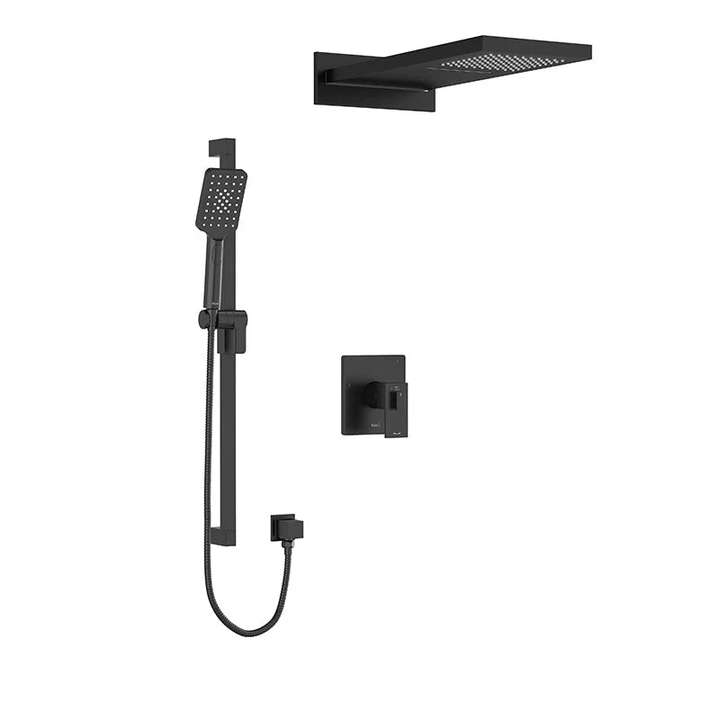 Riobel Kubik 3-Way System with Hand Shower Rail and Rain and Cascade Shower Head