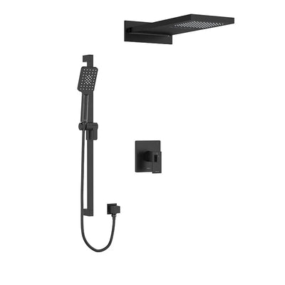 Riobel Kubik 3-Way System with Hand Shower Rail and Rain and Cascade Shower Head