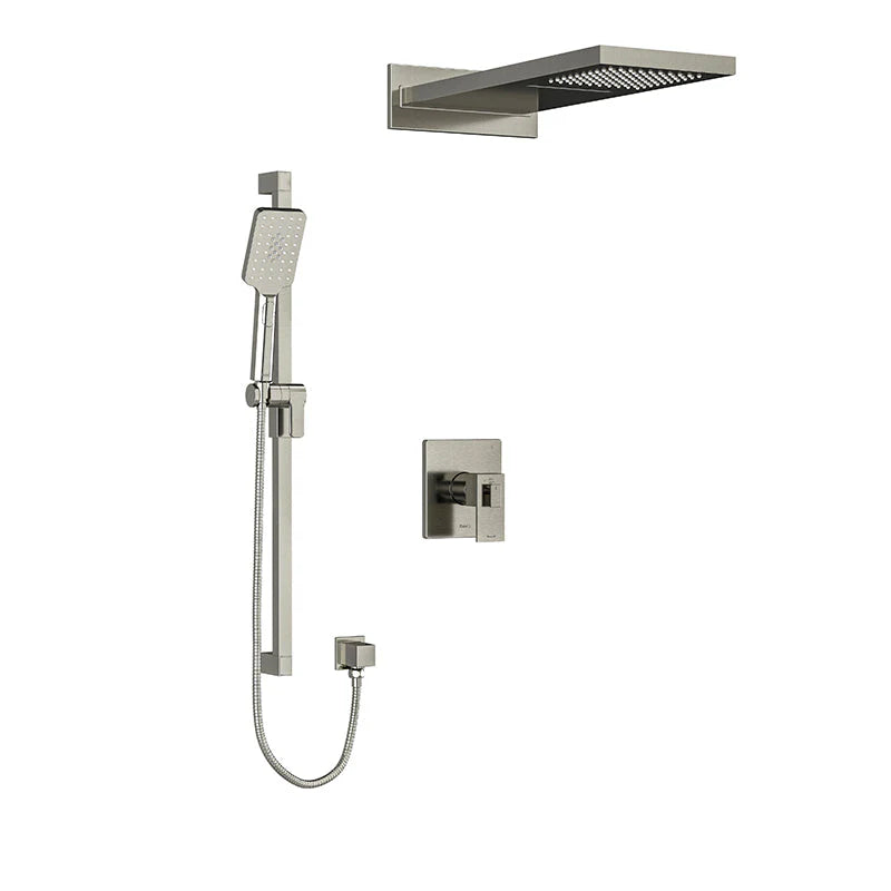 Riobel Kubik 3-Way System with Hand Shower Rail and Rain and Cascade Shower Head