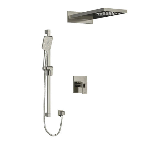 Riobel Kubik 3-Way System with Hand Shower Rail and Rain and Cascade Shower Head