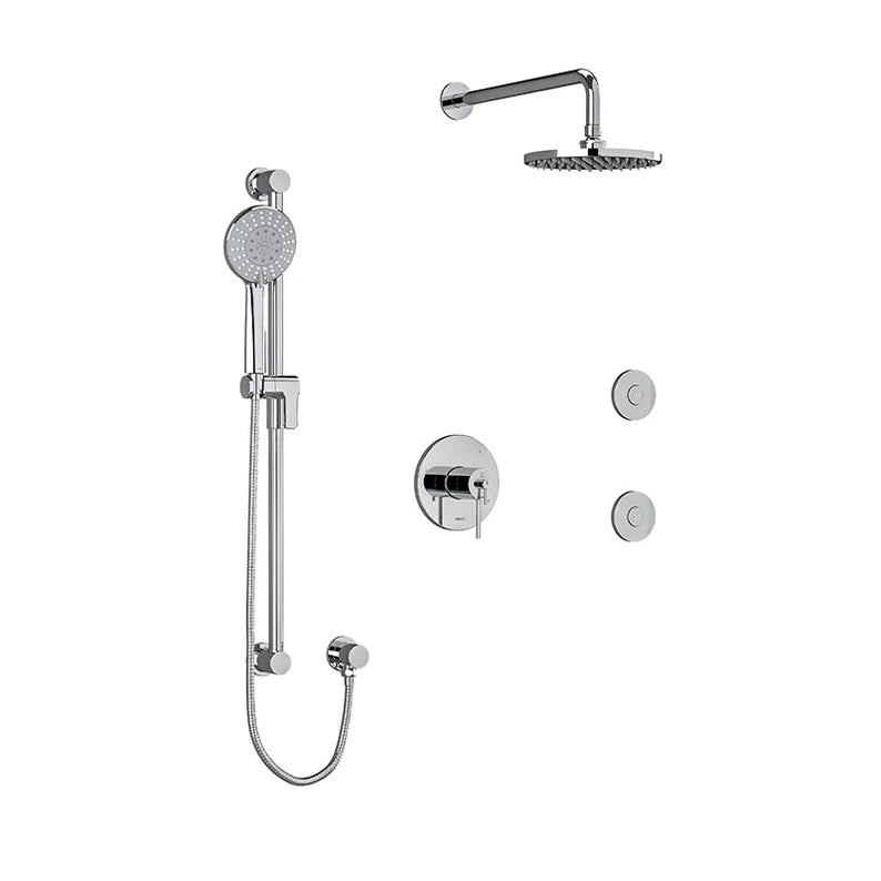Riobel GS 3-Way System, Hand Shower Rail, Elbow Supply, Shower Head and 2 Body Jets