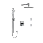Riobel Kubik 3-Way System, Hand Shower Rail, Elbow Supply, Shower Head and 2 Body Jets