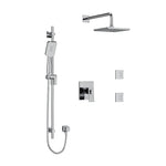 Riobel Zendo 3-Way System, Hand Shower Rail, Elbow Supply, Shower Head and 2 Body Jets