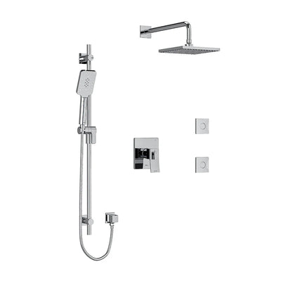 Riobel Zendo 3-Way System, Hand Shower Rail, Elbow Supply, Shower Head and 2 Body Jets