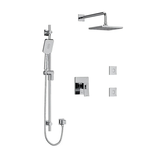 Riobel Zendo 3-Way System, Hand Shower Rail, Elbow Supply, Shower Head and 2 Body Jets