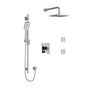 Riobel Zendo 3-Way System, Hand Shower Rail, Elbow Supply, Shower Head and 2 Body Jets