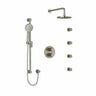 Riobel Edge Double Coaxial System with Hand Shower Rail, 4 Body Jets and Shower Head