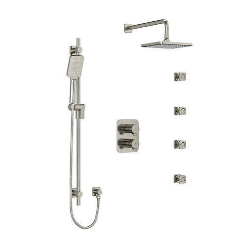 Riobel Equinox System with Hand Shower Rail, 4 Body Jets and Shower Head