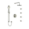 Riobel Riu Double Coaxial System with Hand Shower Rail, 4 Body Jets and Shower Head