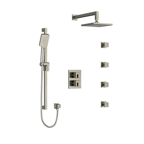 Riobel Kubik System with Hand Shower Rail, 4 Body Jets and Shower Head