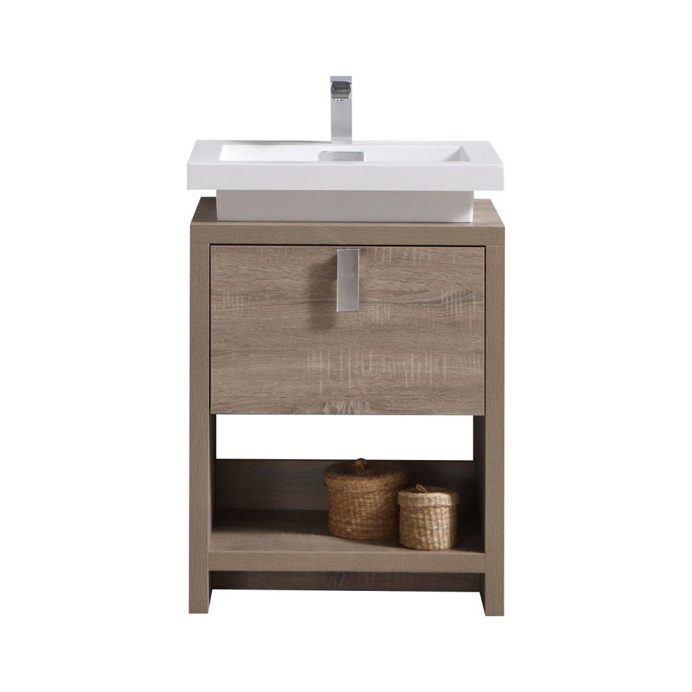 Levi 24" Modern Bathroom Vanity with Cubby Hole