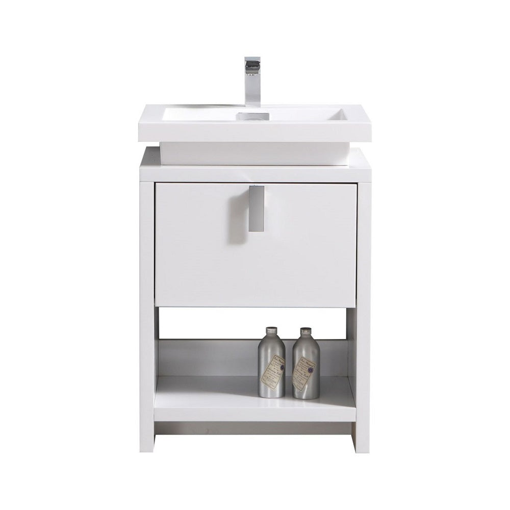 Levi 24" Modern Bathroom Vanity with Cubby Hole