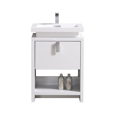 Levi 24" Modern Bathroom Vanity with Cubby Hole