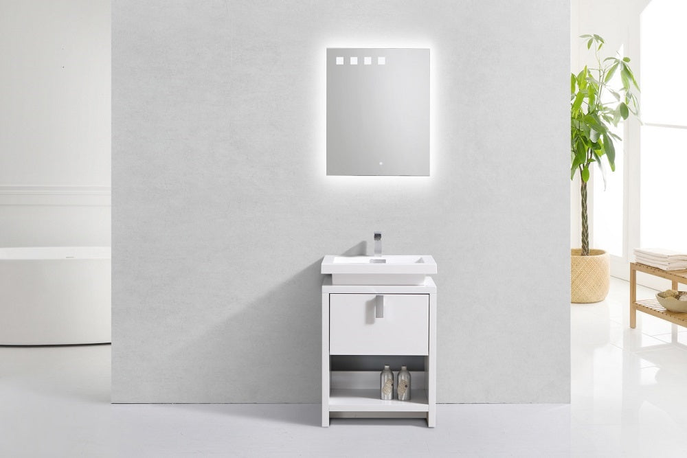 Levi 24" Modern Bathroom Vanity with Cubby Hole