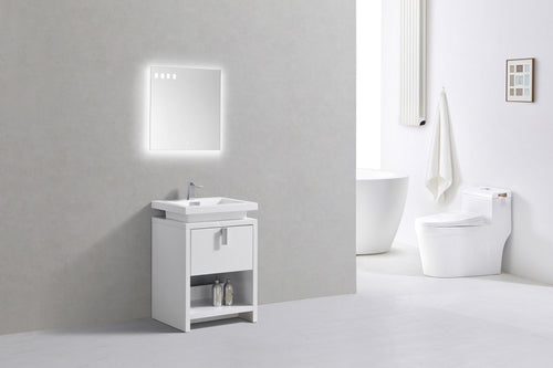 Levi 24" Modern Bathroom Vanity with Cubby Hole