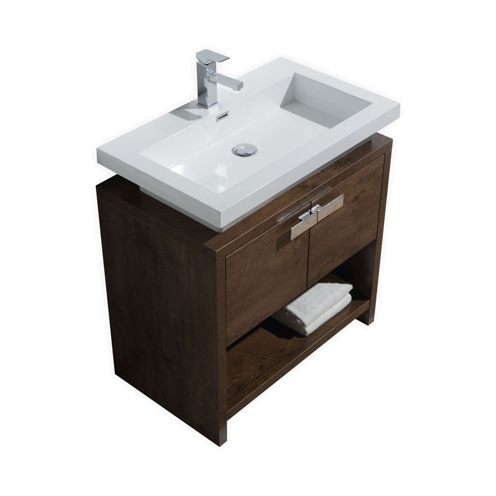 Levi 30" Modern Bathroom Vanity with Cubby Hole