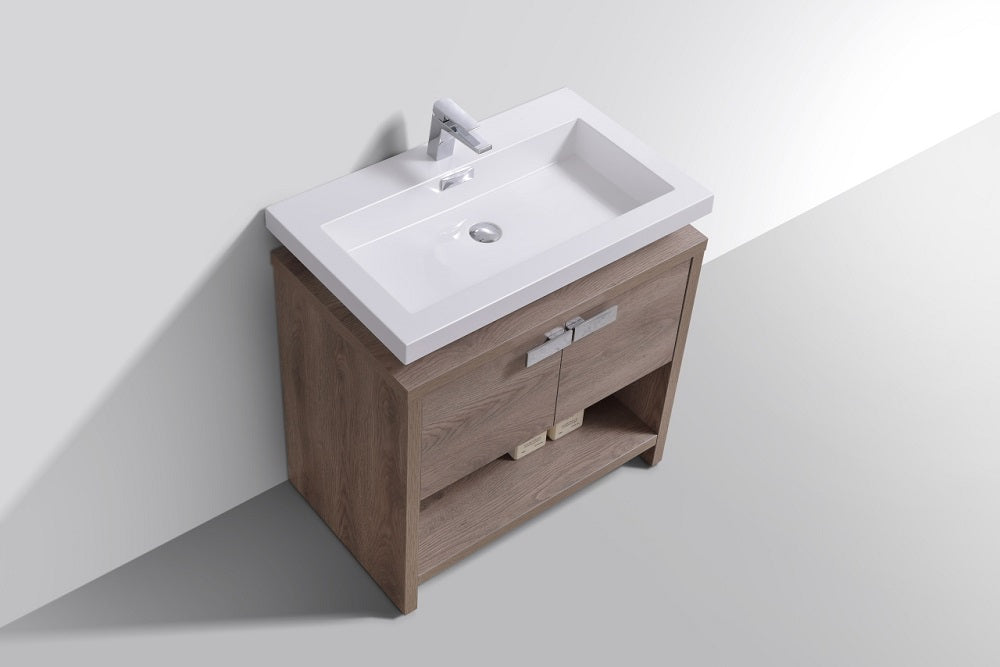 Levi 30" Modern Bathroom Vanity with Cubby Hole