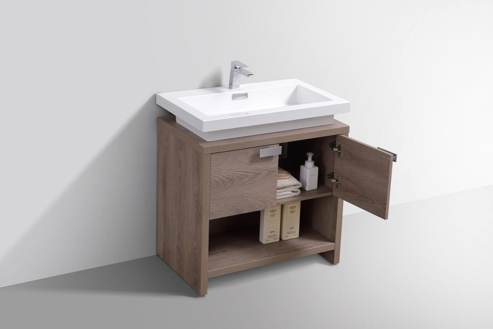 Levi 30" Modern Bathroom Vanity with Cubby Hole
