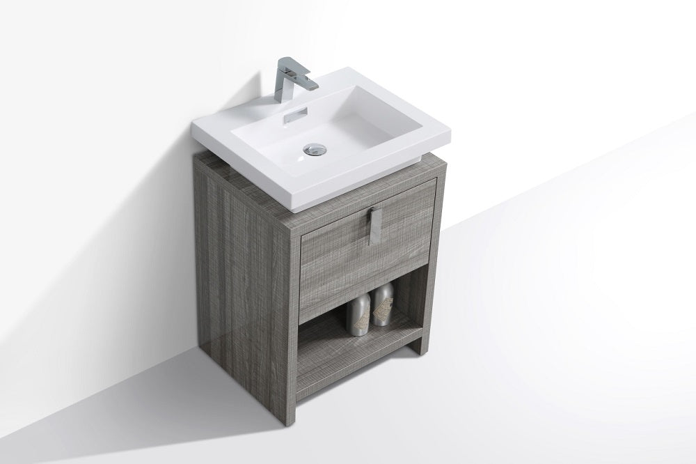 Levi 24" Modern Bathroom Vanity with Cubby Hole
