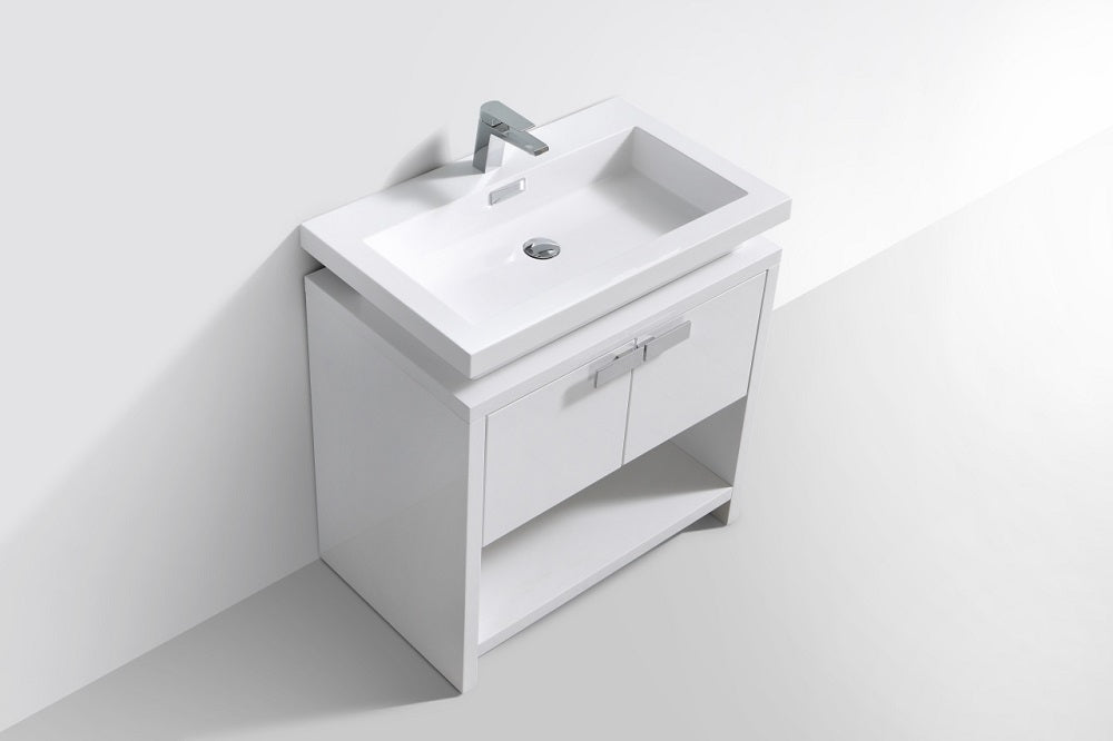 Levi 32" Modern Bathroom Vanity with Cubby Hole